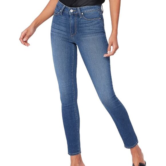 PAIGE Hoxton Ankle Ultra Skinny Jeans Hise Rise Cropped Medium Wash Tristan 24" - Picture 1 of 6